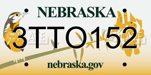 3TTO152 Nebraska License Plate