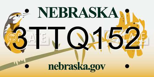 3TTQ152 Nebraska License Plate