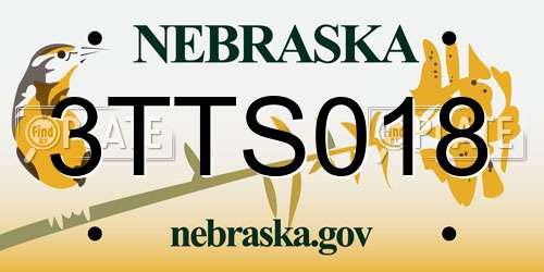 3TTS018 Nebraska License Plate