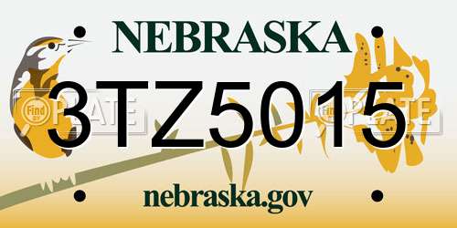 3TZ5015 Nebraska License Plate