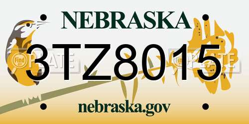 3TZ8015 Nebraska License Plate