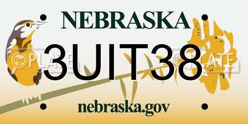 3UIT38 Nebraska License Plate