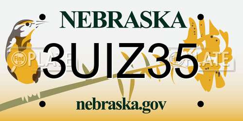 3UIZ35 Nebraska License Plate