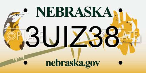 3UIZ38 Nebraska License Plate