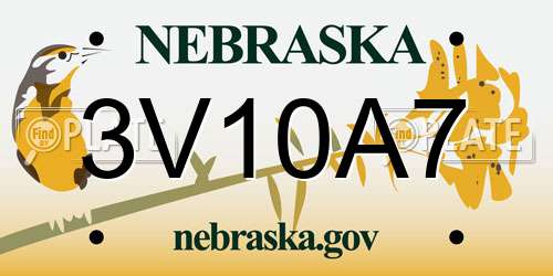 3V10A7 Nebraska License Plate