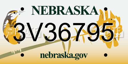 3V36795 Nebraska License Plate