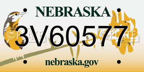 3V60577 Nebraska License Plate