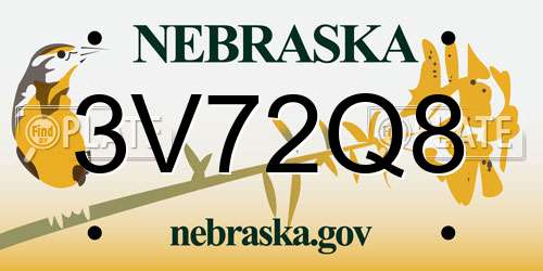 3V72Q8 Nebraska License Plate