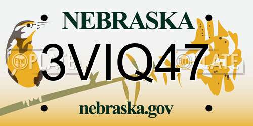 3VIQ47 Nebraska License Plate