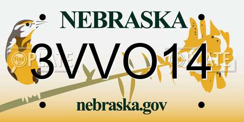 3VVO14 Nebraska License Plate