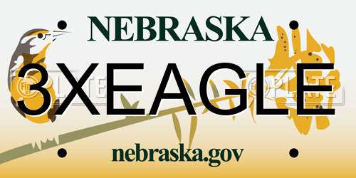 3XEAGLE Nebraska License Plate