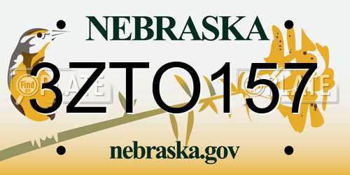 3ZTO157 Nebraska License Plate