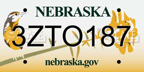 3ZTO187 Nebraska License Plate