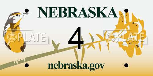 4 Nebraska License Plate