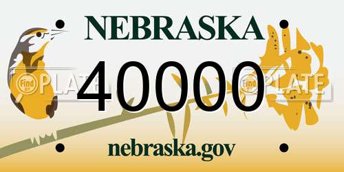 40000 Nebraska License Plate