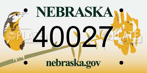 40027 Nebraska License Plate
