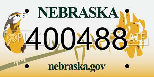 400488 Nebraska License Plate