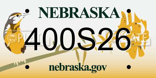400S26 Nebraska License Plate