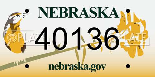40136 Nebraska License Plate