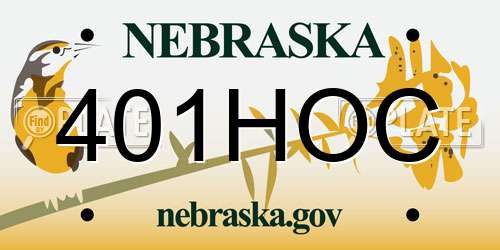 401HOC Nebraska License Plate