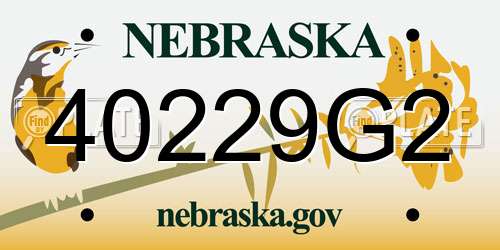 40229G2 Nebraska License Plate