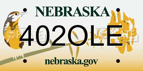 402OLE Nebraska License Plate