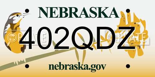 402QDZ Nebraska License Plate