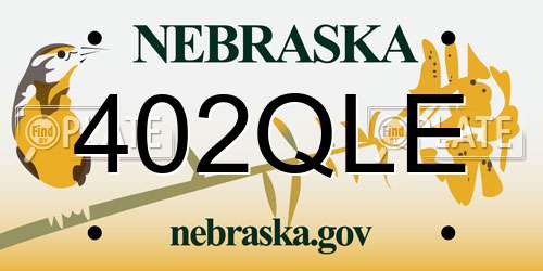 402QLE Nebraska License Plate