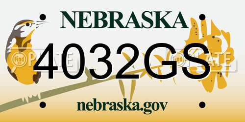 4032GS Nebraska License Plate