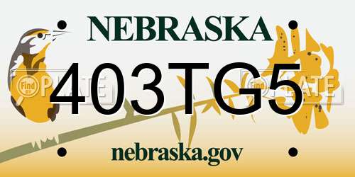 403TG5 Nebraska License Plate
