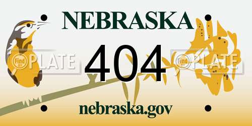 404 Nebraska License Plate