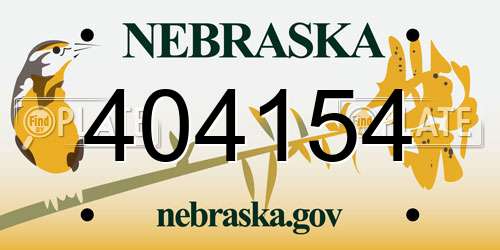 404154 Nebraska License Plate