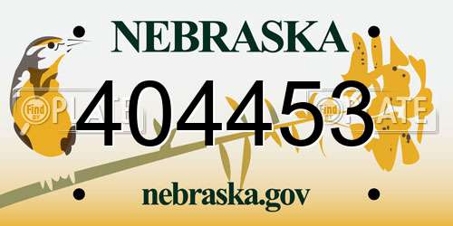 404453 Nebraska License Plate