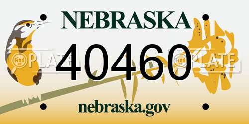 40460 Nebraska License Plate