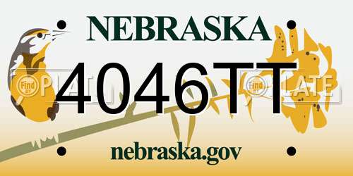 4046TT Nebraska License Plate