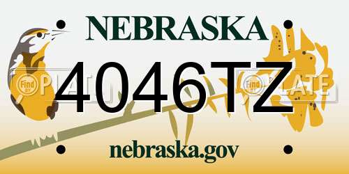 4046TZ Nebraska License Plate