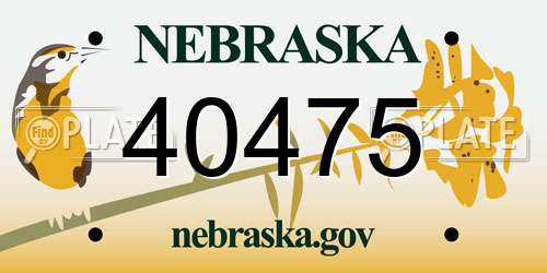 40475 Nebraska License Plate