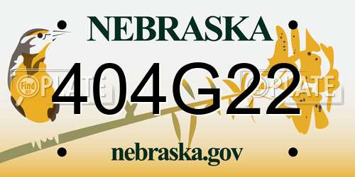 404G22 Nebraska License Plate