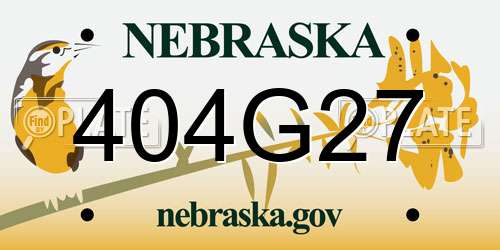 404G27 Nebraska License Plate