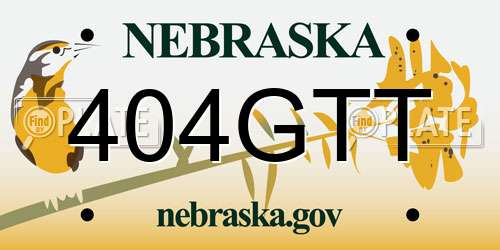 404GTT Nebraska License Plate