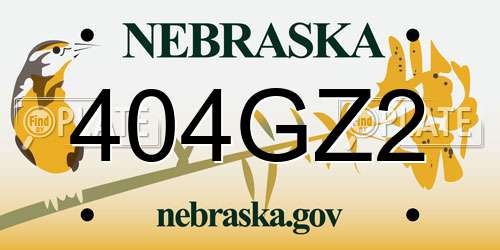 404GZ2 Nebraska License Plate