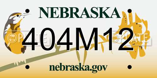 404M12 Nebraska License Plate