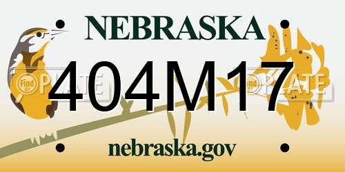 404M17 Nebraska License Plate