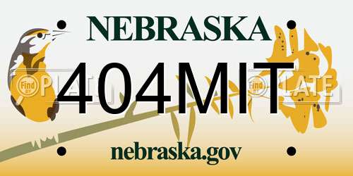 404MIT Nebraska License Plate