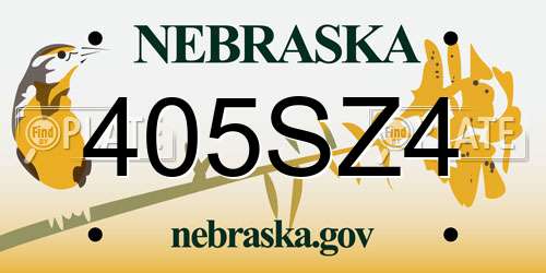 405SZ4 Nebraska License Plate