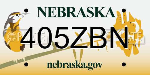 405ZBN Nebraska License Plate