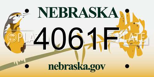 4061F Nebraska License Plate