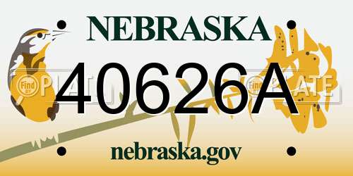 40626A Nebraska License Plate
