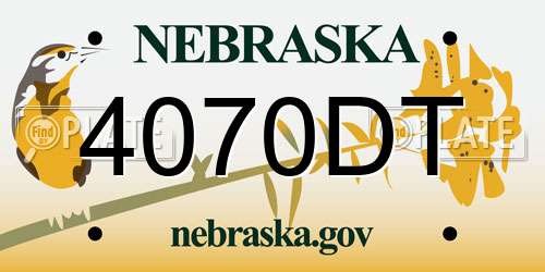 4070DT Nebraska License Plate