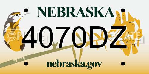4070DZ Nebraska License Plate